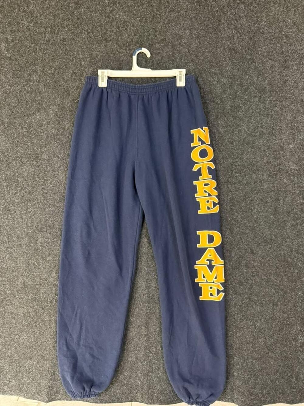 Vintage Notre Dame Fighting Irish Sweatpants Mens L Navy USA Heavy Sweats